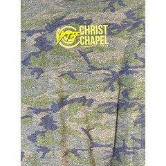 LAT Athletic Apparel Mens 2XL Camouflage Graphic T Shirt Christ Chapel Community