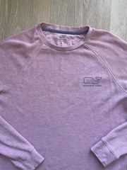 Vineyard Vines Thermal Shirt Men Pink Waffle Knit Stretch Whale Logo Small