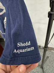 Vintage Shedd Aquarium Shark T-Shirt Navy Blue Marine Life Graphic Tee Size XL
