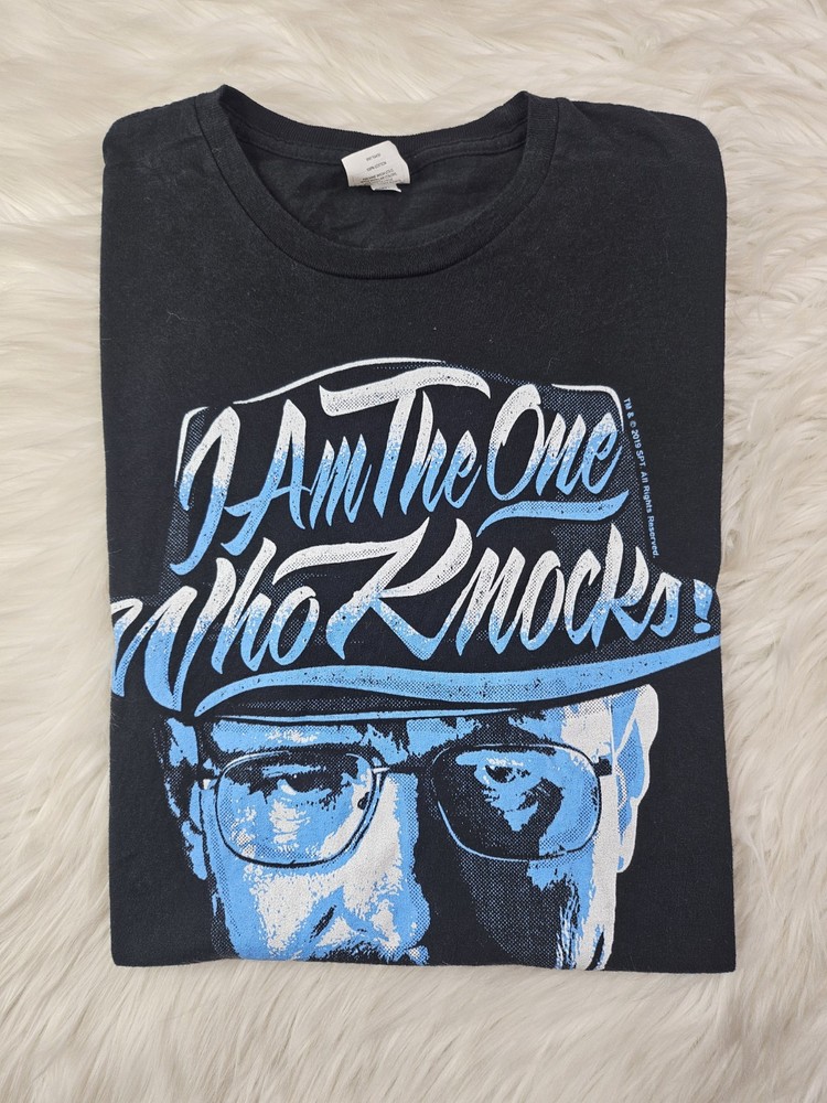 Breaking Bad Heisenberg Walter I Am The One Who Knocks Print Black T Shirt (M)