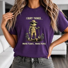 I Bury Things Maybe Plants Maybe People tee, Funny Frog Shirt, Dark Humor Aesthe
