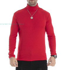 Men Lightweight Long Sleeve Knitted Pullover Tops Turtleneck base layer T-Shirts