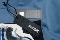 Just Cavalli Men’s Blue Graphic Print Crewneck T-Shirt US 2XL IT 56