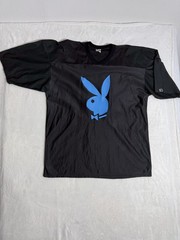 🔥 Vintage Playboy x Don Alleson Athletic Jersey 3XL KARUPT 44 Black Blue Shirt