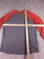 NWOT Fanatics Men’s Baseball T Shirt Long Sleeve Gray and Red Size X Large