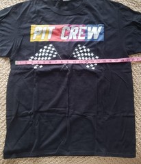 Pit Crew Racing T-Shirt Mens L Checkered Flag Port & Company 100% Cotton NEW