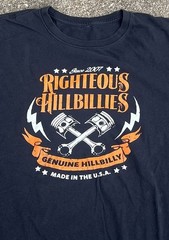 Righteous Hillbillies Made In USA Chicago Americana Black Cotton Band Tee XL