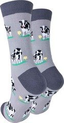 Women’s Premium Comfort Animal Socks Cow Print Cute Fun Novelty Crew Sock