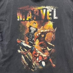 Marvel Shirt Mens 2XL Black Spiderman Daredevil Punisher Comic Book Graphic