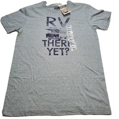 RV There Yet? Mens Camping Graphic Ultra Soft Small T Shirt Tee Grey NEW