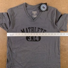 Brisco Brands Adult Small Gray Mathlete 3.14 Short Sleeve V Neck Graphic Tee NWT