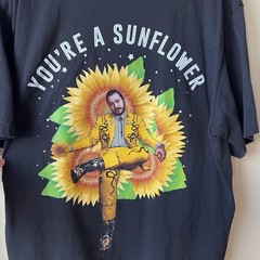Post Malone T-Shirt Unisex XL Black Sunflower Posty Double Sided RARE The Roxx