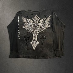 Y2K 2000s Grunge Gothic Indie Skate Streetwear Graphic Thermal Long Sleeve Shirt