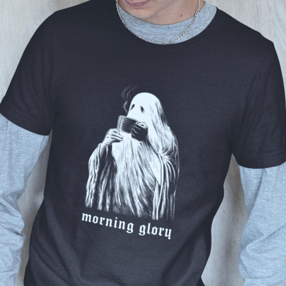#26 Spooky Ghost Coffee T-Shirt, Oversize & Sweatshirt for Gothic Aesthetic Love