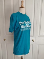 Vintage 1980s Over The Hill Blue Cotton T Shirt Single Stitch Small