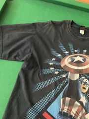 VTG Captain America Shirt Men XL Black Marvel Mad Engine Graphic Y2K Small Flaw