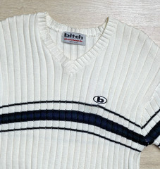 Vintage Bitch Skateboards V-neck knit sweater, Size Medium 90S