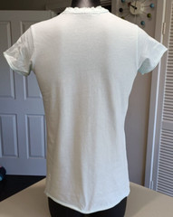 2004 INDUSTRIE T-Shirt, Aged style Pale blue with Foil print small Sold as is