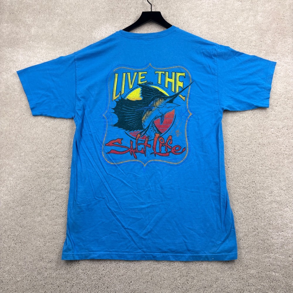 Salt Life T Shirt Adult Size Large Blue Short Sleeve Live The Salt Life Fishing