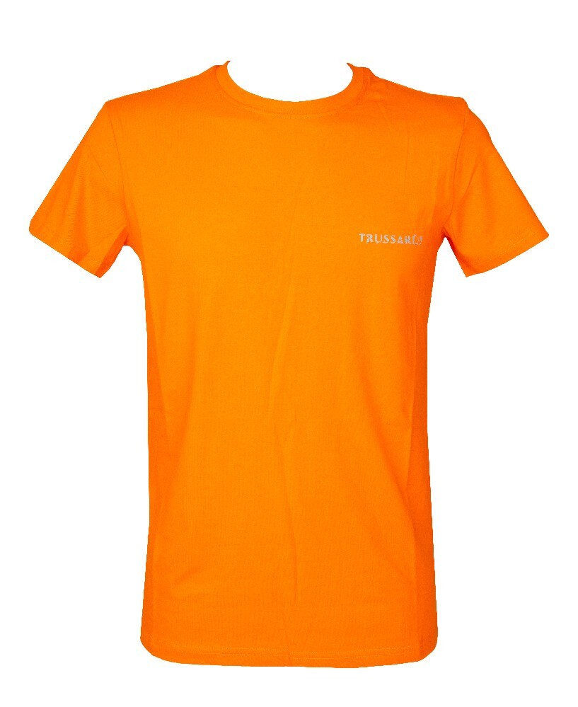 TRUSSARDI Men’s Short Sleeve Crew Neck Logo Printed Stretch Cotton T-Shirt