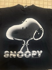 Vintage Peanuts Collection Snoopy AOP T-shirt Black Mens XL Deadstock