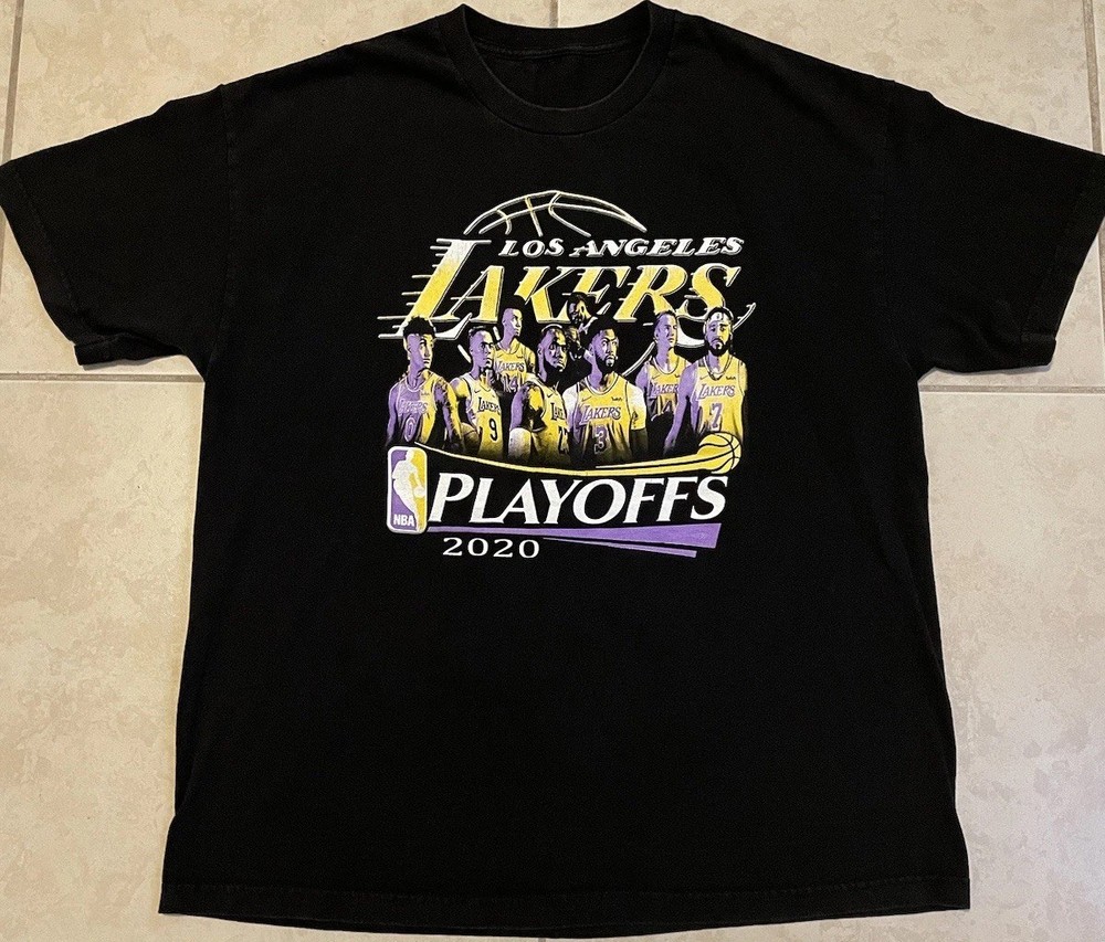 2020 LA Lakers NBA Playoffs Faded Shirt XL Basketball Kobe Shaq Champion Vtg Y2K