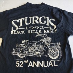 Vtg 90s Harley Davidson 3D Emblem Eagle T Shirt Mens L 1992 Black Hills Rally