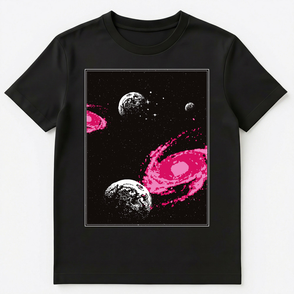 Abstract Space Art With Galaxy And Planets Unisex T-Shirt