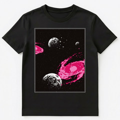 Abstract Space Art With Galaxy And Planets Unisex T-Shirt