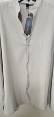 Men’s Casual Long Sleeve Henry Shirt Lace-Up Stand-Up Collar Cotton Linen Blouse