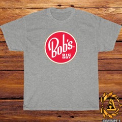 New Bob’s Big Boy Company Logo Black/Sport Grey/White/Navy/Red T-Shirt S-5XL