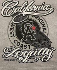 WEIV GEAR Gray California Loyalty T-shirt Urban Athleisure Men’s Size M