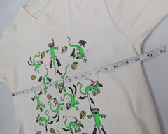 Vintage Lizard Gecko Diving Positions Shirt 90s AOP Jackson Did This (20in)