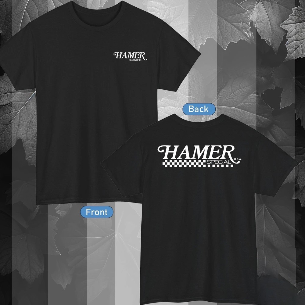 Hamer Guitar Logo Active T-Shirt Color Black/Red/Navy/Blue/White/Grey S-5XL