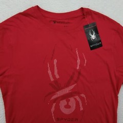 Spyder Shirt Mens Medium Red Graphic Spider Logo Short Sleeve Crewneck New
