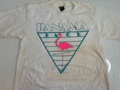 Vintage 80s PANAMA JACK Pink Flamingo Single Stitch T-Shirt Adult Size Large USA
