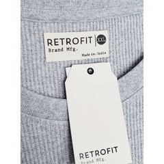 Retrofit Thermal Shirt Grey Waffle Knit Long Sleeve Layering Top XXL