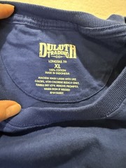 Duluth Trading Co (2) Shirt Mens XLNavy Gray LongTail 100%Cotton Pocket TShirt