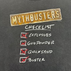 Alstyle MythBusters T-Shirt Mens XL Black Good 2008 Discovery Channel Checklist