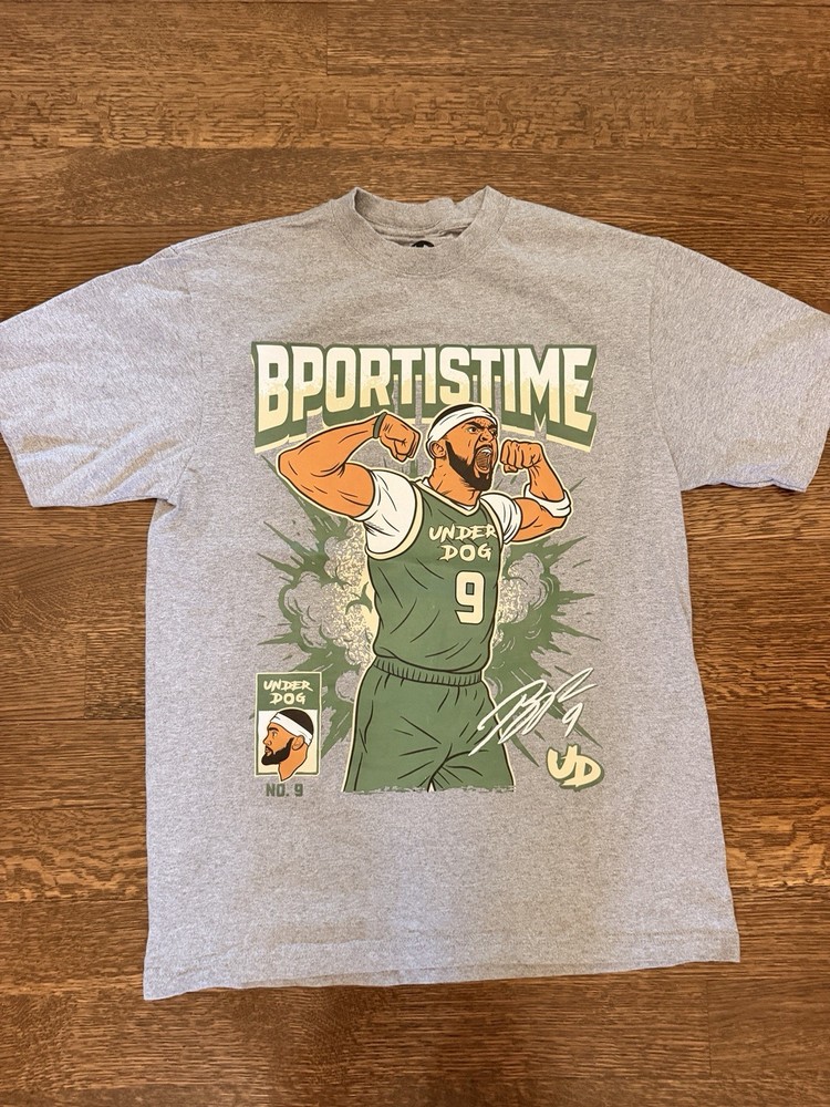 Bobby Portis Under Dog Men’s GrayShort Sleeve Milwaukee Bucks Tee L
