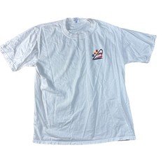 Vintage Crazy Shirt Laguna Beach Mens Size Large White Sailboat Graphic Print