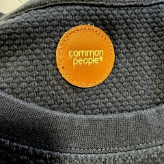 Common People Men Shirt Medium Pull Over blue popcorn texture Chest Pocket New