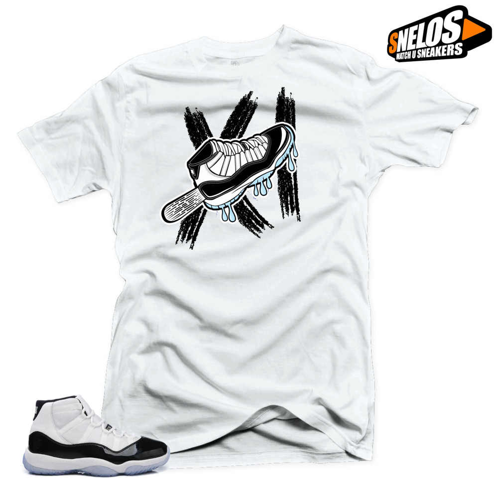 Shirt to Match Jordan 11 Concord-ICE White Tee
