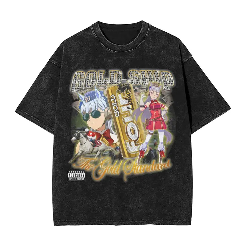 Uma Musume Copano Rickey Hip Hop 7Vintage T-Shirt Streetwear Cotton Printed
