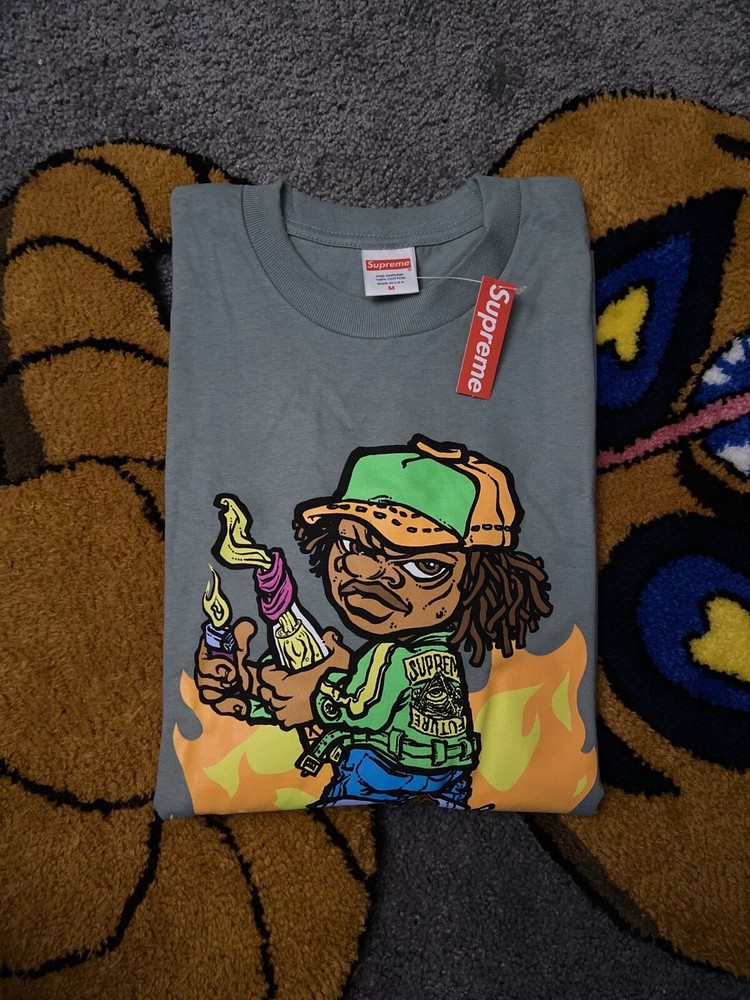 Supreme SS19 Molotov Kid Tee Dark Sage Size M Brand New DS With Tags