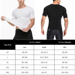 Men Compression Slim Body Shaper Gynecomastia T-shirt Posture Corrector Vests US