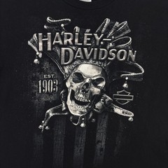 Harley Davidson Shirt Mens 2XL Black Jester Skull Nashville Graphic Biker Tee