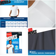 New Hanes Men’s 3 Pack X-Temp Breathable Mesh Tagless White T-Shirt Medium 38-40