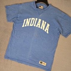 Vintage Russell Athletic T-Shirt Mens Medium Pro Cotton Blue Indiana University