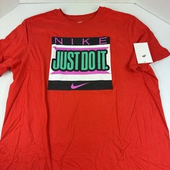 Men’s T-Shirt Nike Athletic Red Green White Multicolor Swoosh Size L XL 2XL